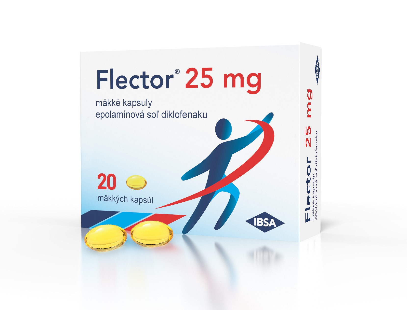 FLECTOR sof gels 25 mg__3D krabica__LAVA s tobolkami